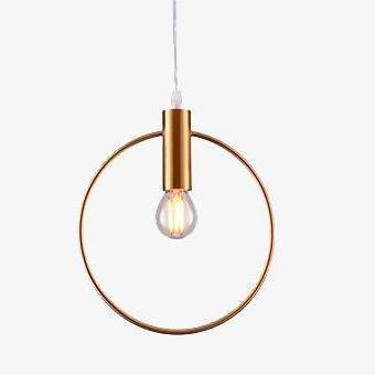 Suspension dorée à LED en forme de rond
