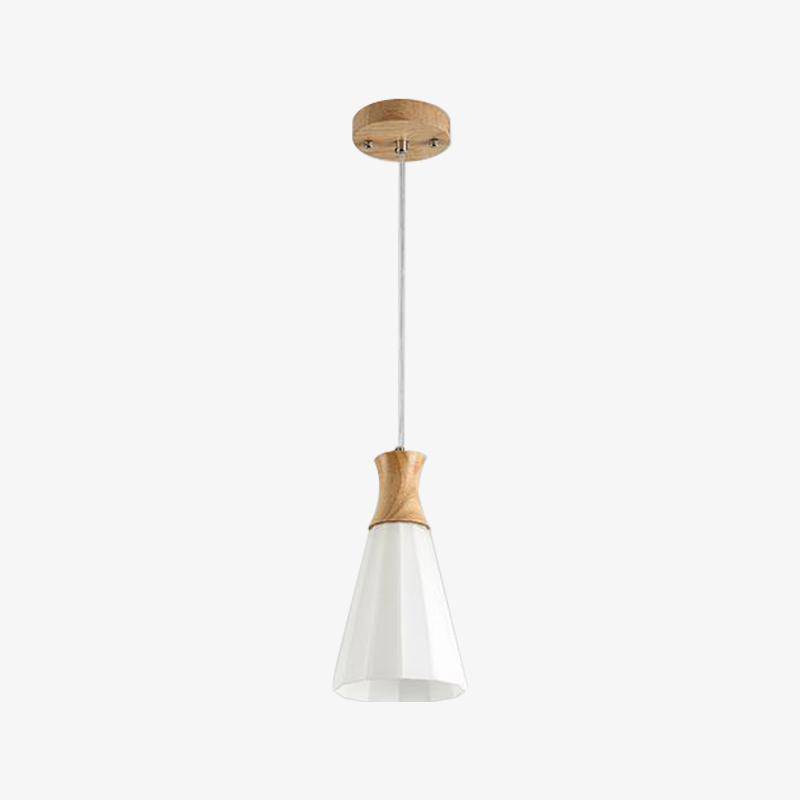 Suspension design en cône en bois à LED style japonais