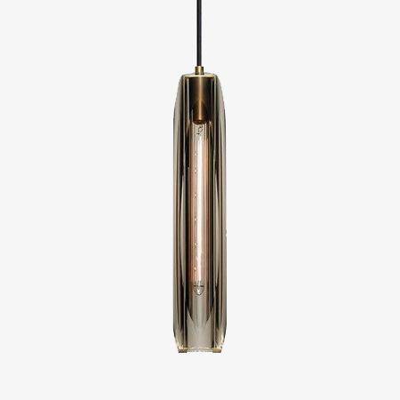 Suspension design en verre tube fumé cristal à LED Luxury