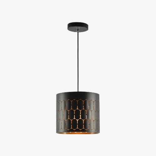 Suspension design LED avec abat-jour retro arrondi en métal