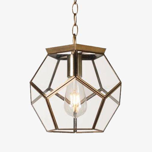 Suspension design LED en verre aux formes pentagonales style rétro - vue 2 sur 4