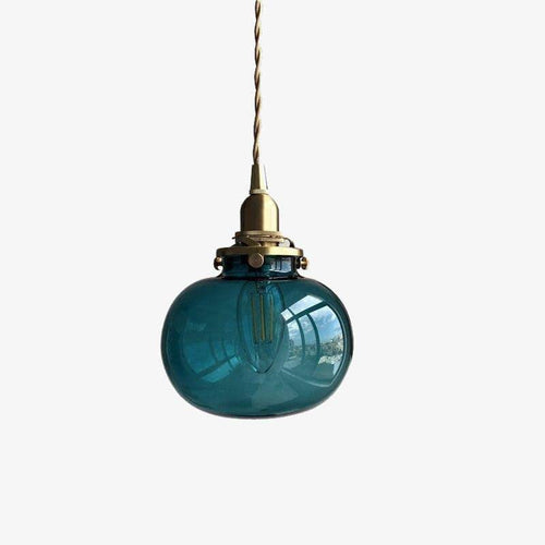 Suspension design LED en verre coloré style Jiamen - vue 2 sur 6