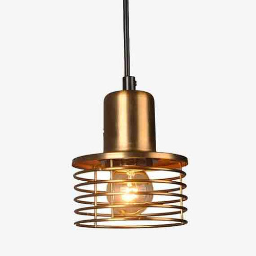 Suspension dorée cage en spirale Loft Retro