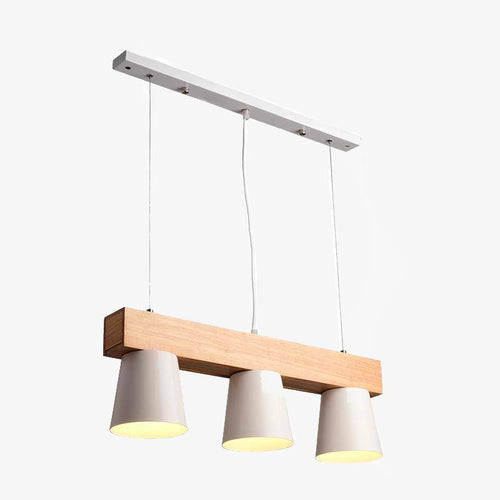 Suspension en bois avec abat-jour en métal Nordic