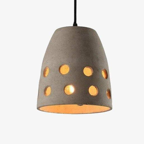 Suspension en ciment LED avec abat-jour arrondi à trous Hang