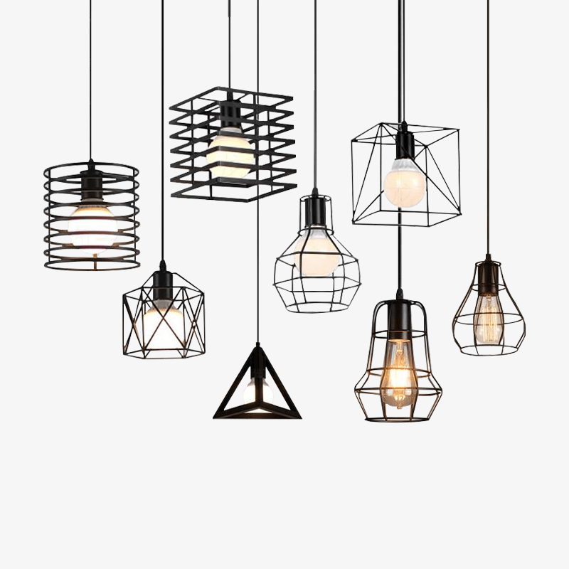 Suspension LED cage de différentes formes Industrial