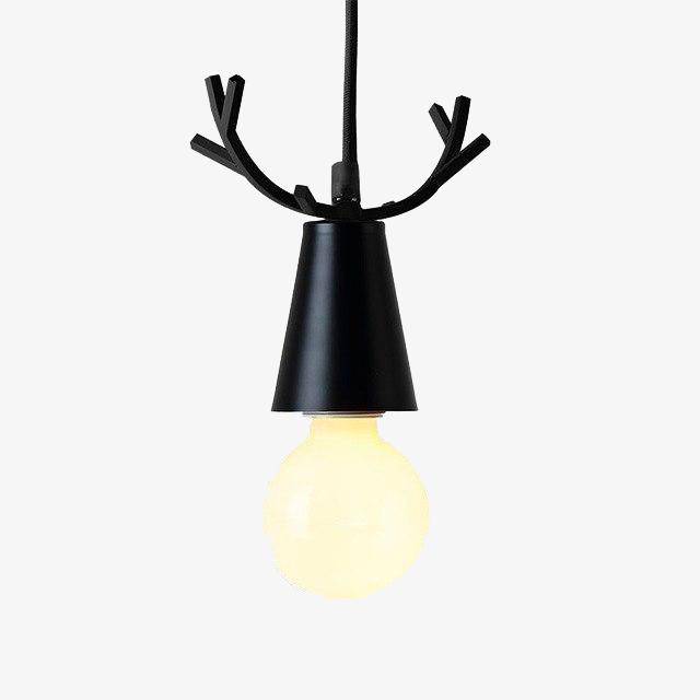 Suspension LED conique avec cornes de cerf colorée