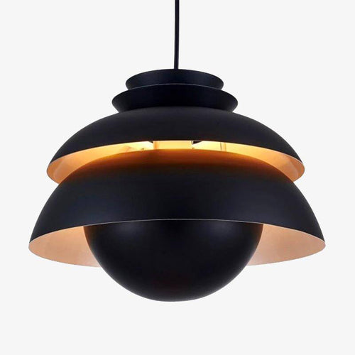 Suspension LED design noire vintage en alumnium
