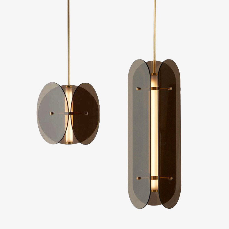 Suspension moderne avec abat-jour en verre teinté Rahki