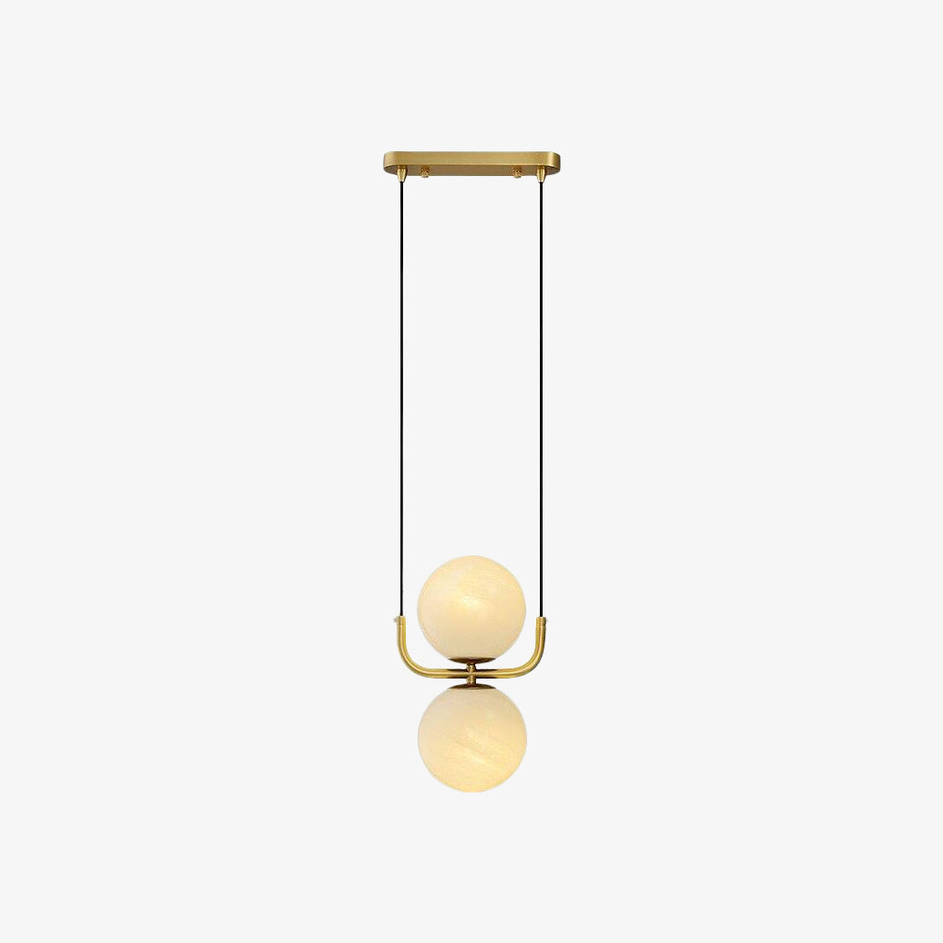Suspension moderne avec globe en verre et tuyau doré Katneep