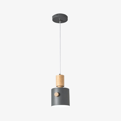 Suspension moderne LED avec abat-jour coloré en bois Nordic
