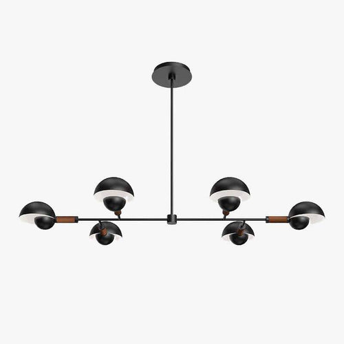 Suspension moderne LED noire avec plusieurs abats-jour arrondi