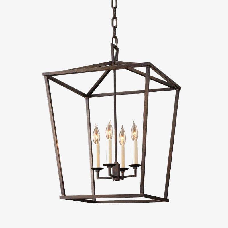Suspension retro LED en métal avec bougies style retro