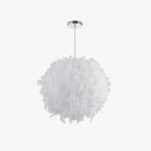 Suspension ronde LED en plumes Fairy