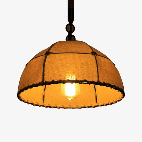 Suspension rustique abat-jour en tissu