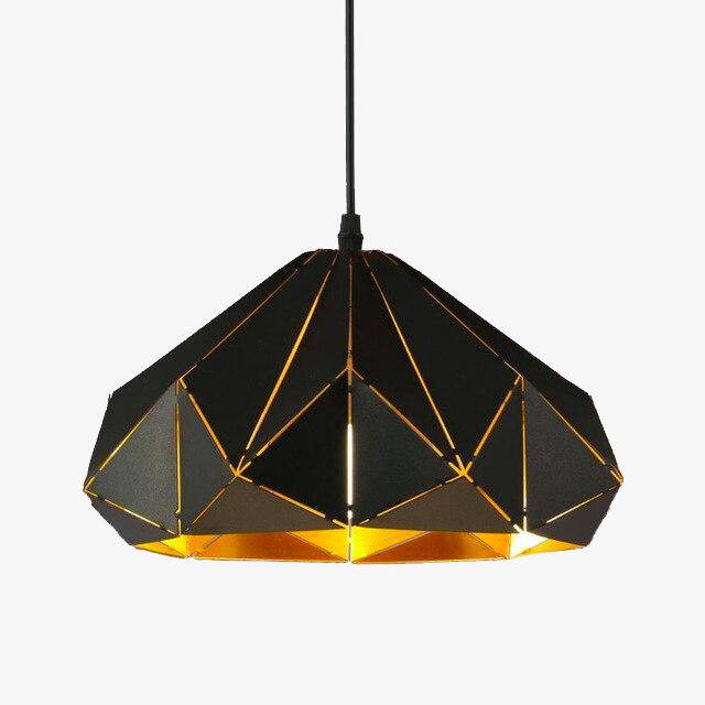 Suspension rustique noire polygonale Perforation