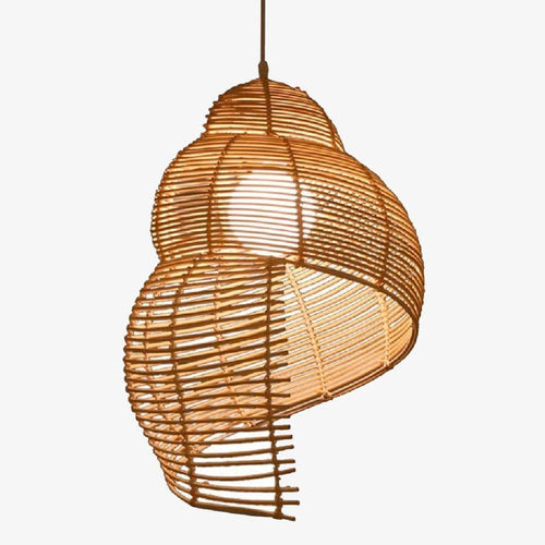 Suspension spirale en bois Asian