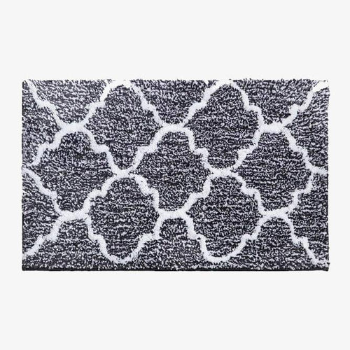 Tapis de bain rectangle en microfibres coloré à motifs Moro