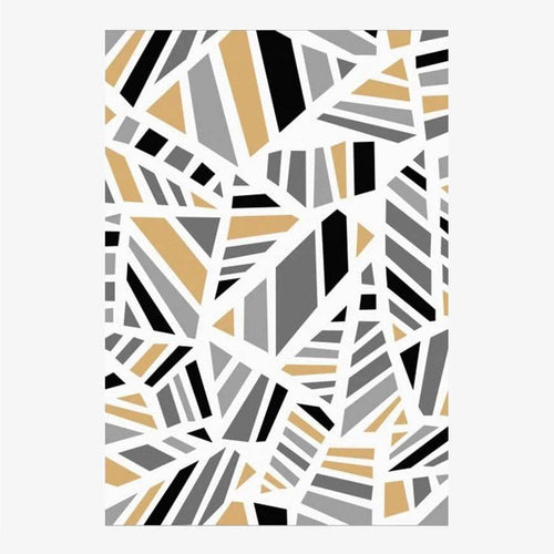 Tapis moderne rectangle à formes géométriques rayées Line