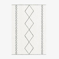 Tapis rectangle berbères blanc à motifs noirs Sala D