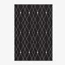 Tapis rectangle berbères noir à motifs blancs Sala B