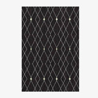 Tapis rectangle berbères noir à motifs blancs Sala B
