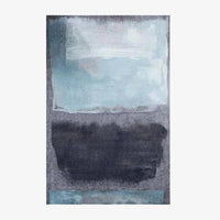 Tapis rectangle bleu et gris fondu