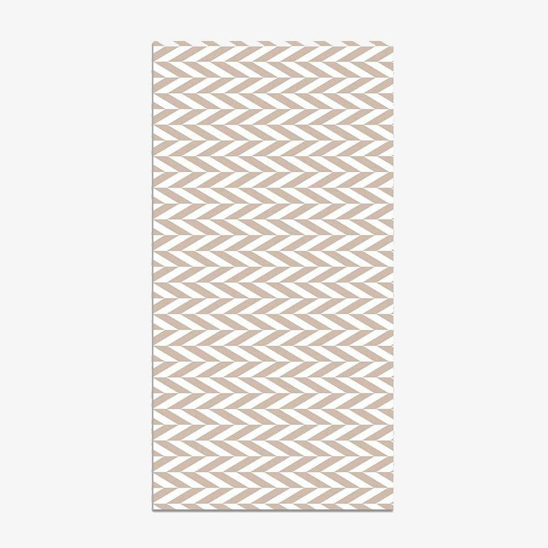 Tapis rectangle scandinave aux formes géométriques roses et blanches