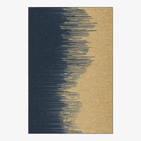 Tapis rectangle vintage bleu et jaune Slip