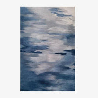Tapis rectangle vintage touches de bleues fondues Floor