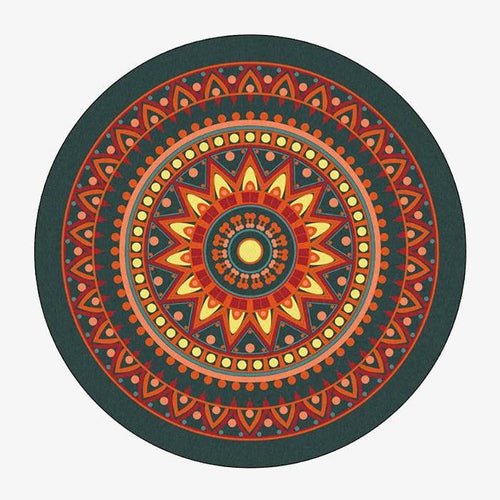 Tapis rond aux motifs Mandala