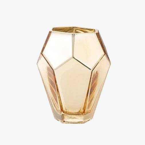 Vase design doré aux formes géométriques Luxury